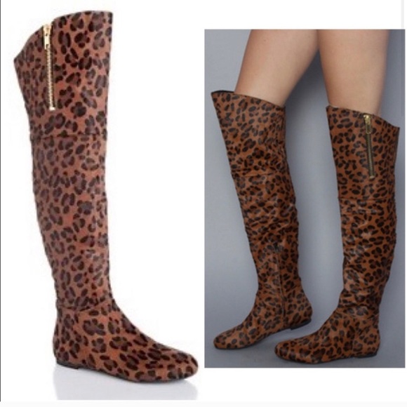 Sam Edelman James  knee high leopard print boots - Picture 1 of 7